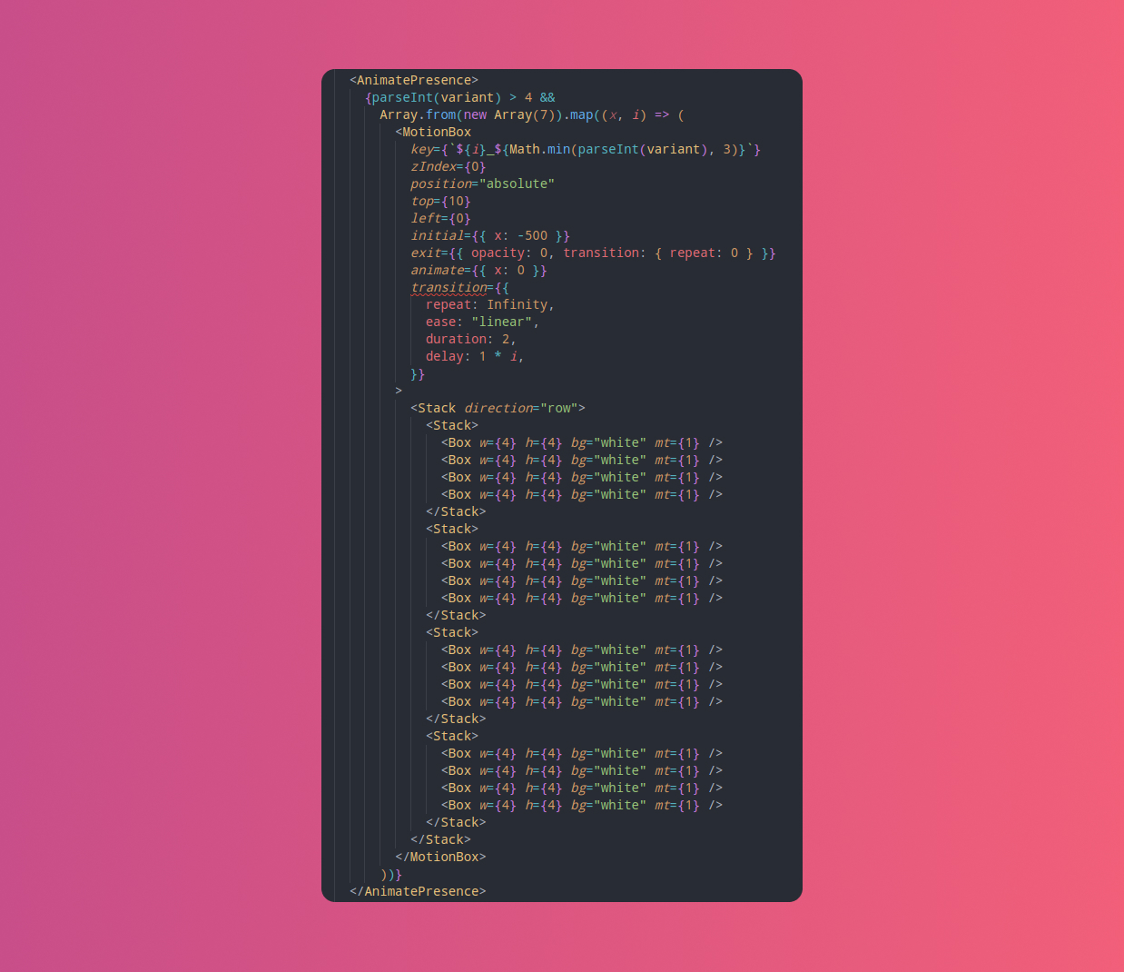 Framer Motion Code